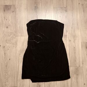 House of Harlow 1960 Velvet Rhinestone Strap Wrap Cocktail Dress Black Size M